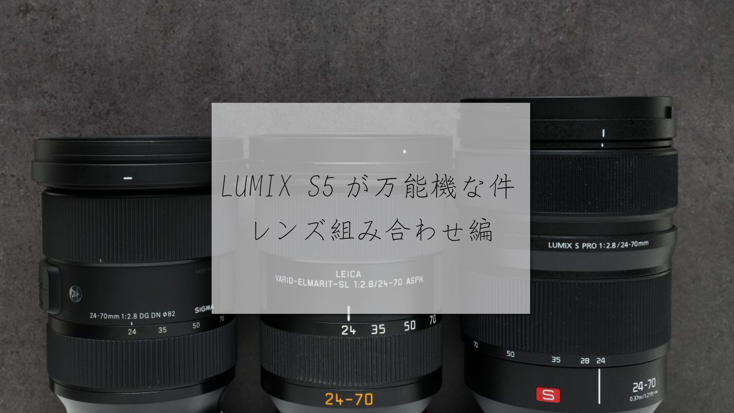 Panasonic 】LUMIX S5が万能機な件。～レンズ組み合わせ編～ | THE MAP