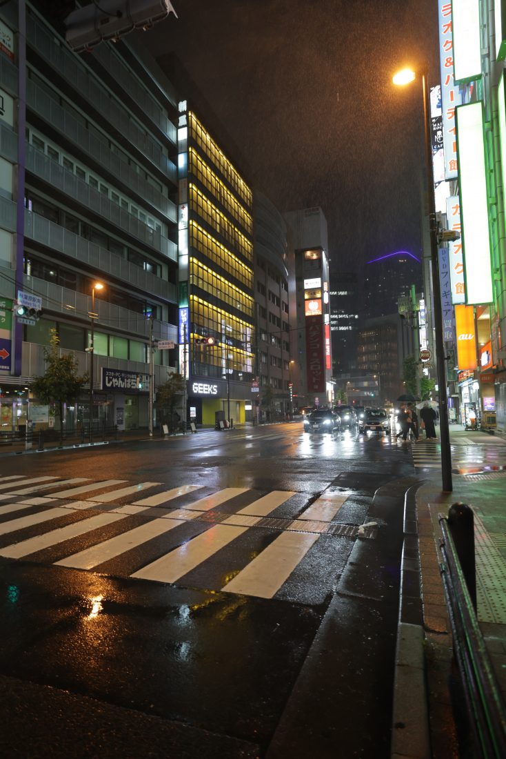 【EOS R5 Mark II】【RF15-35mm F2.8 L IS USM】雨の日の夜景 秋葉原