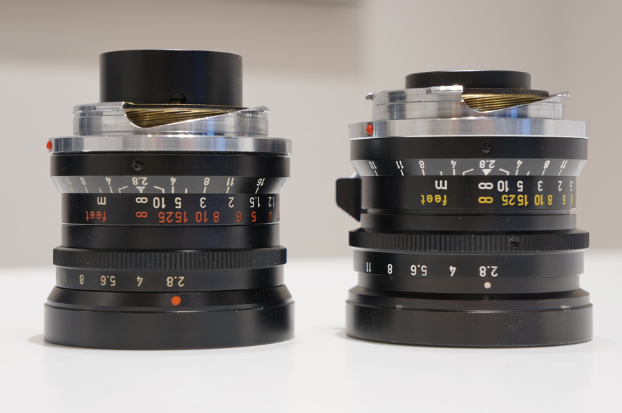 Left:Elmarit M28mm F2.8 1st　Right:Elmarit M28mm F2.8 2nd