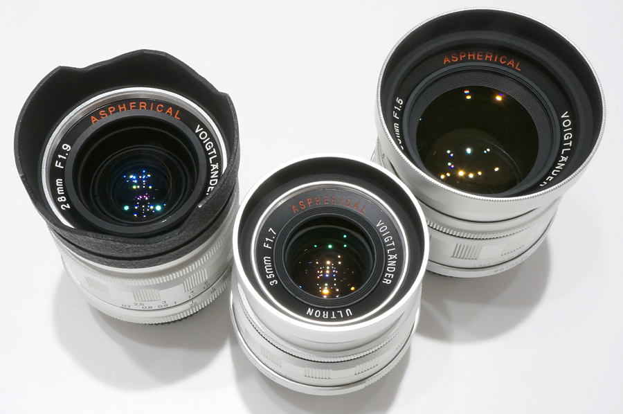 Voigtlander Nokton 50mm F1.5 Aspherical、ULTRON 28mm F1.9 Aspherical 、Ultron 35mm F1.7 Aspherical