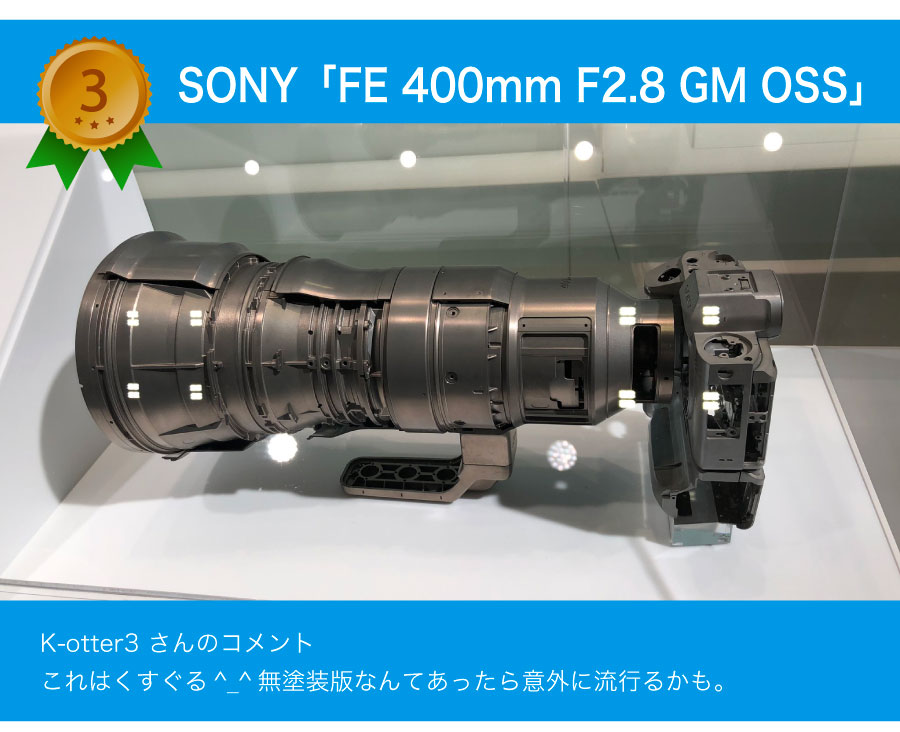 3位 SONY FE 400mm F2.8 GM OSS