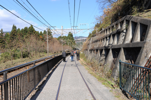 廃線跡を利用した遊歩道