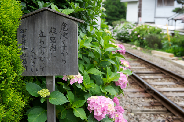 線路脇の看板