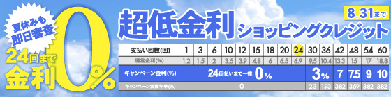 大好評！24回払いまで金利0%です!!